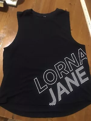$22.50 • Buy Lorna Jane Size Small Black Logo Tank 🖤No Fade Like New