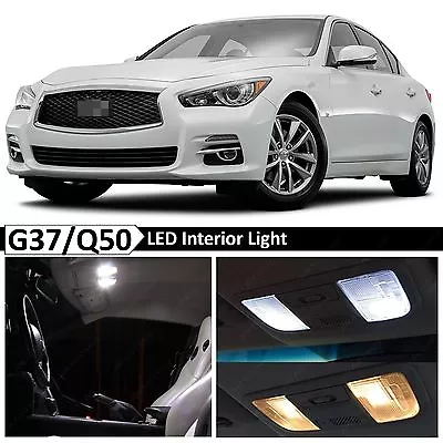 16x White Interior LED Light Package Kit For 2014-2016 Infinit G37 Q50 • $12.89