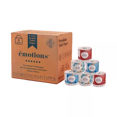 6x 8PK Emotion First Nations Art 100% Bamboo 3 Ply Premium Toilet Paper Rolls • $84