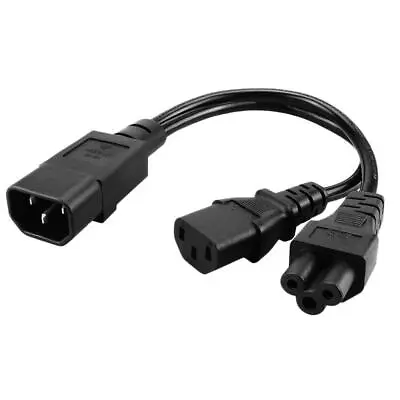 IEC 320 C14 Male Plug To 2x C13+C5 Female Plug Y Split Power Splitter Cord Cable • £8.84