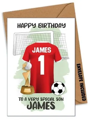 Personalised Man Utd Football Birthday Card Son Grandson Dad Brother Uncle DBD • £2.99