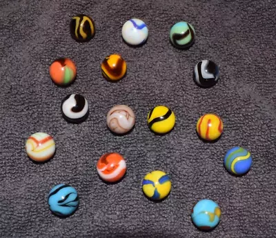 Vacor Mixed Colorful Swirls Toy Marbles Lot Of 16 Marbles Size Approx .625 =5/8  • $15