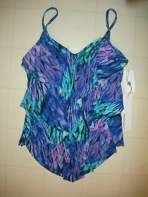 MAGICSUIT Ruffled Feathers Rita Tiered Tankini Top Swimsuit Sz 8 NWT  • $45