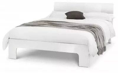 4ft6 Double 5ft King White Bed Frame Manhattan High Gloss Bedstead 135cm/150cm • £399.99