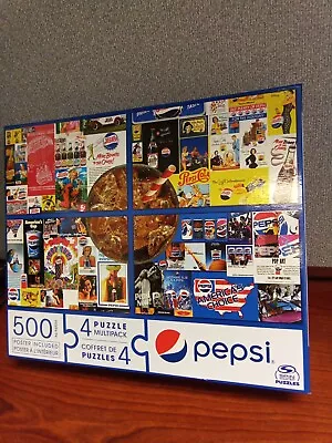 Pepsi 4 Puzzle Multipack 500-Piece Novelty Mega Puzzle For All Ages • $22