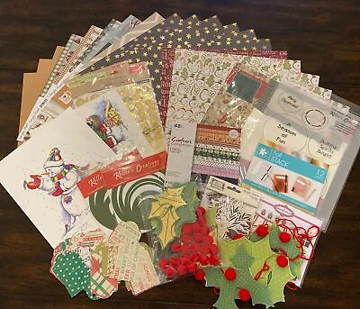 Large Christmas Scrapbook Lot Paper Pad Tags Die-cuts Stickers Vellum.... • $32.99