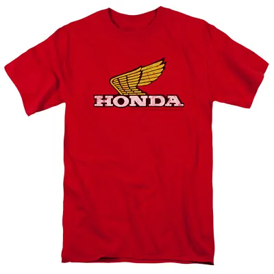 Honda Vintage Distressed Yellow Wing Logo Licensed Adult T-Shirt • $24.95