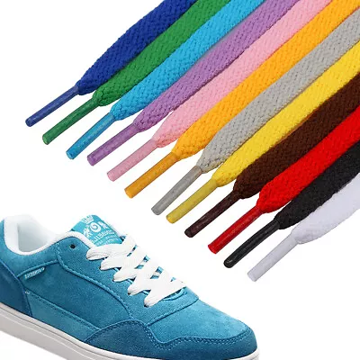 Shoe Laces Flat Tie Shoe Laces Boots Trainers Shoes Black White Or Colour Laces • £2.09