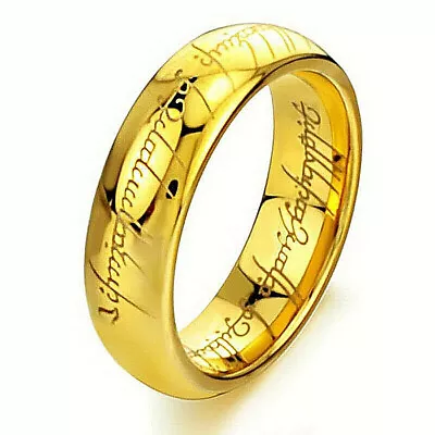 Fashion Men's Lord Of The Rings The One Ring Lotr Stainless Steel Ring Size 6-12 • $6.64