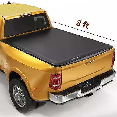 8ft Soft Quad-Fold Tonneau Cover For 99-23 Ford F-250 F250 F350 F-350 Super Duty • $196.10