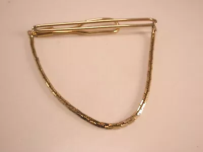 Square Box Link Chain Gold Tone Vintage SWANK Pendant Tie Bar Clip • $28.49