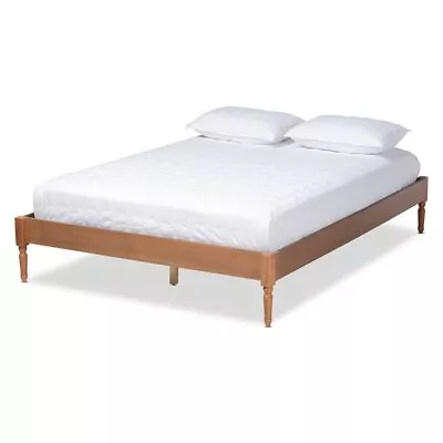 Baxton Studio Colette Mid-Century Wood Platform Queen Bed In Ash And Walnut • $249.99