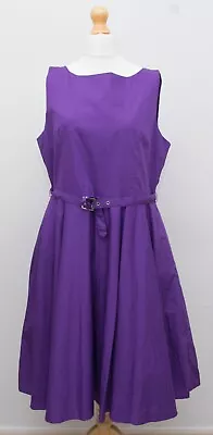 BNWT Black Butterfy Clothing Purple Fit & Flare Midi Dress Size 20 • $23.64