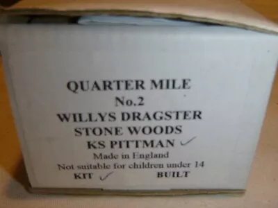 A Smts Quarter Mile Scale Model Of A Willy's Dragster Stone Wood KS Pitman  • $162.86