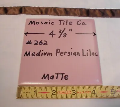 5pc. *Medium Persian Lilac* Pink Matte Ceramic Tile By Mosaic Co. 4-3/8   NOS • $30