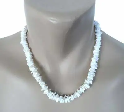 Genuine Clam Chip Puka Shell Necklace Twist Barrel Lock Unisex Men Women • $12.50