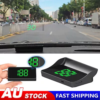 Universal GPS HUD In Car Heads Up Digital Display Speed Odometer Speedometer USB • $21.89