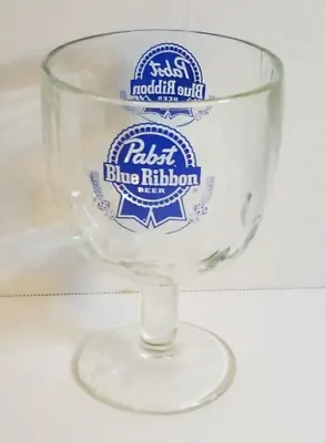 Vintage Dimpled Pabst Blue Ribbon Beer Glass Goblet -  • $9.98