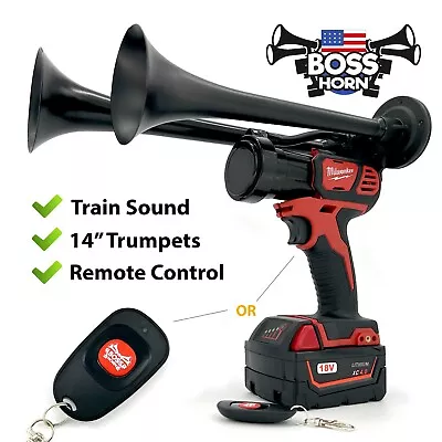 Milwaukee Impact Drill M18 Train Horn + Remote Control And 14  Black Trumpets • $195