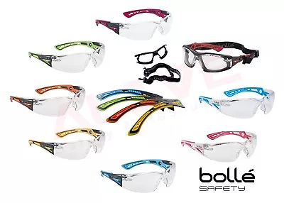 Bolle Safety Glasses RUSH +  Clear Anti-Srcatch Anti-Fog Lens - Various Temples  • £7.91