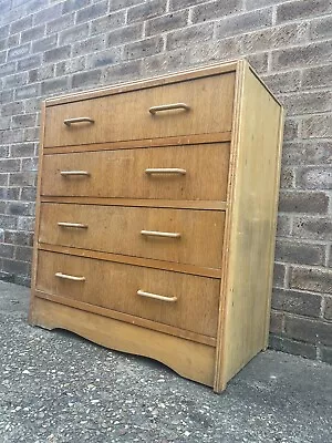 Vintage Retro Mid Century 1960s Era Oak Veneer Modernist Chest Of Drawers Mod? • £139.99