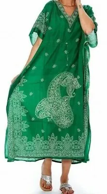 £19.31 • Buy Women African Dashiki Caftan Maxi Hippie Dress Boho Kaftan Embellished Free Size
