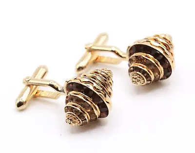 Vintage Swank Rhinestones Crystal Fancy Men's Cufflinks • $39