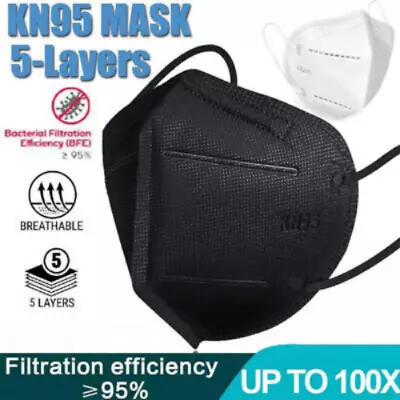 $6.64 • Buy BULK KN95 Mask Face Masks Disposable Particulate Respirator Face Masks 5 Layers
