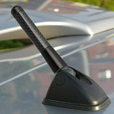 3  Car Short Antenna Carbon Fiber Radio FM Antena Black Universal W/ Screws EAP • $8.99