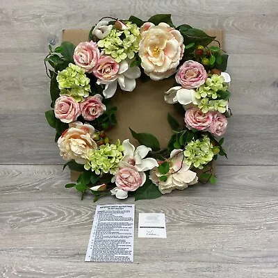 Valerie Parr Hill Wreath 24  Spring Raspberry Rose And Magnolia H213721 • $50