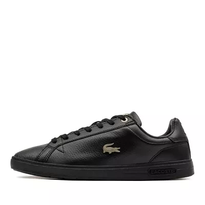 Mens Lacoste Trainers Black Casual Leather Graduate Pro Sneakers - Size 7 • £75