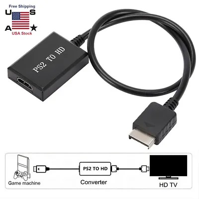 $11.98 • Buy PS2 To HDMI Adapter Converter For Playstation 2 HD USB Link Cable HDTV Monitor