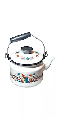 Vintage Norske Scandinavian Viking Norway Metal Teapot Bergen • £33.24