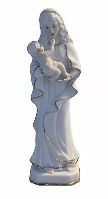 Vintage Porcelain Madonna And Child Night Lamp W/ Metallic Gold Trim No Cord • $24.99