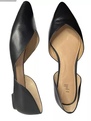 NIB J. Jill Shoes Size 10 Black Mirabelle D’Orsay Leather Flats Pointed Toe • $42.99