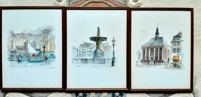 £54 • Buy 3x F/G Mads Stage Print,Overgaden Christianshavn Copenhagen Stenders Forlag