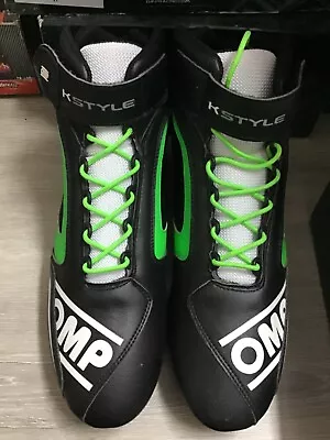 OMP KS-1 Shoes My16 Black Racing Shoes White & Green Size US 7.5 - NEW IN BOX • $160