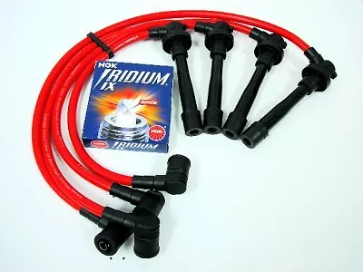 Honda D16a  Zc Engine Spark Wires Ngk Iridium Plugs Red • $59.88