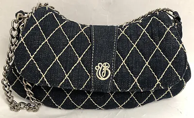 Vera Bradley Olivia Retired Limited Edition Denim White Stitch Chain Strap Bag  • $11.99