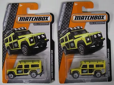 1/64 Matchbox Land Rover Defender 110 Yellow Lot Of 2 • $14