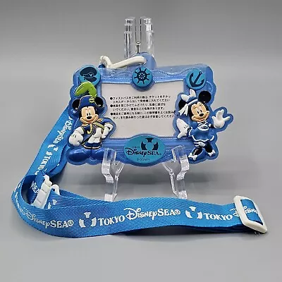 Tokyo DisneySea Captain Mickey Mouse Minnie Mouse ID Lanyard Passholder Blue • $23.35