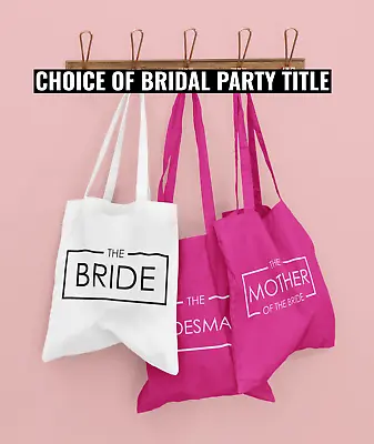 £7.50 • Buy Bridal Party Bride Squad Tote Bag FUCHSIA Hen Party Bachelorette Bridesmaid 