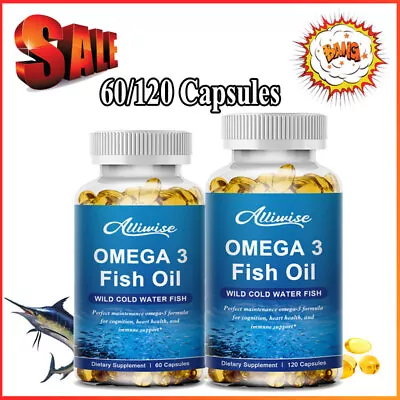 Omega 3 Fish Oil Capsules 3x Strength 3600mg EPA & DHA Highest Potency New~ • $20.53