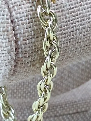 Vintage Double Link Gold Tone Rope Chain Bracelet - 7  • $12