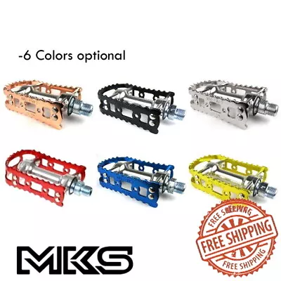 MKS BM-7  Alloy Anodized 9/16  Pedals For MTB BMX Old School Flat Bike Pedal • $34.90