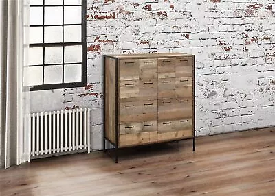 Urban Rustic Industrial Merchant Chest 8 Drawers Furniture Storage • £299.99