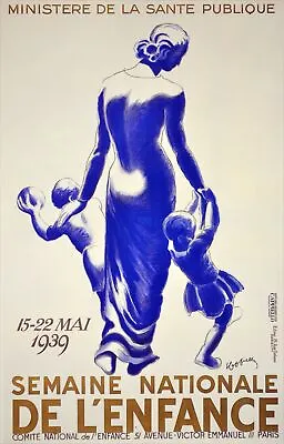 Semaine Nationale De L'Enfance Decorative Poster. Home Graphic Art Design. 4098 • $37