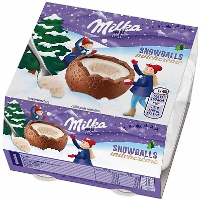 Milka SNOWBALLS Chocolate EGGS With MILK Cream Filling -4 Eggs -FREE SHIPPING • $13.99