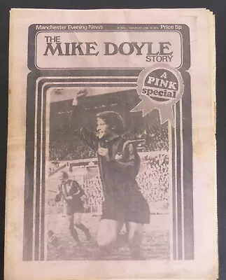 Manchester Evening News Pink Special   Mike Doyle   Manchester City    14-7-1975 • £3.95