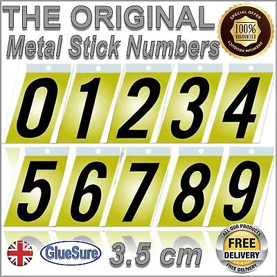 ORIGINAL Self Stick Adhesive Metal Numbers House Door Sign Bin Home Gate 3.5cm • £1.79